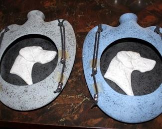 Pottery Weimaraner Shadow Vases, Qty 4, 10in X 8 in