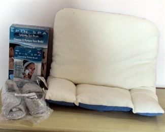 Spin Spa Battery Operated Facial And Spa Brushes, Comfort Slippers, And Spa Pillow