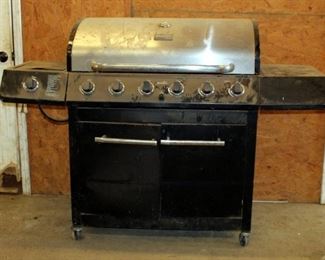 Char-Broil Rollling 6 Burner Propane Grill, Electronic Ignition, 47in X 66in X 22in, Includes 1 Blue Rhino Propane Tank