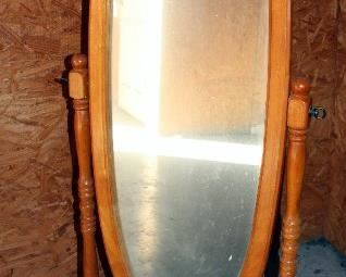 Freestanding Wood Dressing Mirror, 60in x 25in x 19in