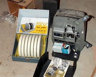 Sears Du-All Eight Editor Viewer, Model 3.9381 In Box, And Keystone Model M-8 8mm Reel To Reel Projector, Both Power On