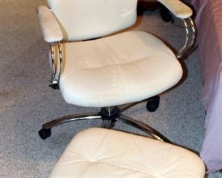 Adjustable Rolling Office Chair With Matching Stool
