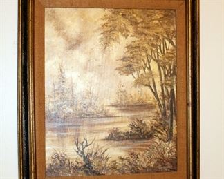 Framed Thomas Pell Mid Century Oil On Canvas Art, Qty 2, Both Measure 26in X 22in 
