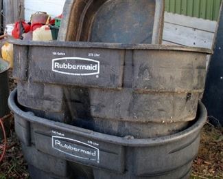 Rubbermaid 100 Gallon Stock Tanks Qty 2, And 40 Gallon Stock Tank