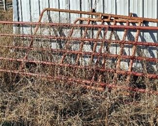 Heavy Duty Steel Bull Gate, 14ft x 4ft, And Walk Through Corral Gate