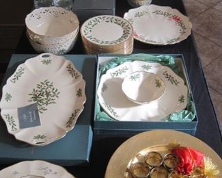 Lenox China in the Holiday Pattern.