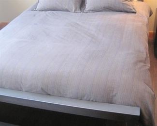 Room and Board Queen Bed with Metal Head and Footboard.