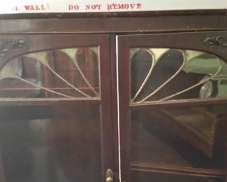 Antique hutch with beautiful glass inserts