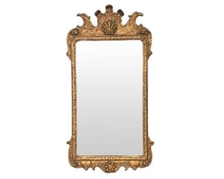 George II Style Giltwood Carved Beveled Glass Mirror