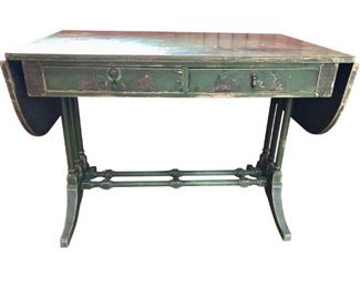 Antique Chinoiserie Painted Drop Leaf Table