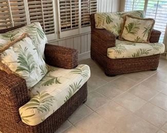 Gorgeous Sunroom Furniture by Lexington Casual... three piece set.  Two Club Chairs and a Sofa