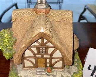 Lot 4807.  $30.00. Very Cute Memory Lane Cottages by Peter Tomlins with quartz clock.  "The Haystacks" 		 