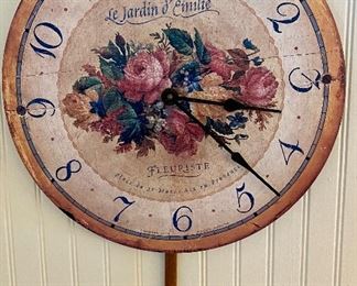 Lot 4841. $25.00. TimeWorks "Le Jardin D'Emilie" 16" Wall Clock with Pendulum - Battery Operated.