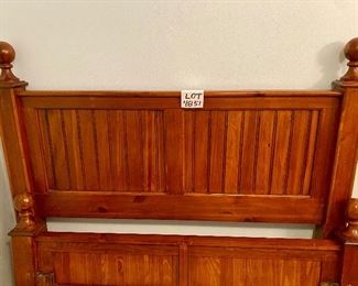 Lot 4851. $895.00.  "Thomas Kinkade" Series by Kincaid Queen Furniture Bedroom Set includes: Headboard, Footboard and Frame (HB: 65"Lx57"H, FB: 65"L x 31"H, Rails 78"L), Dresser/Tall Boy Chest, with 6 drawers:  (40"w x 52"H x 20"D), and Side Table with 2 drawers: (16.5"d x 28"w x 28"t) The set is in Excellent Condition.  