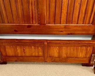 Lot 4851. $895.00.  "Thomas Kinkade" Series by Kincaid Queen Furniture Bedroom Set includes: Headboard, Footboard and Frame (HB: 65"Lx57"H, FB: 65"L x 31"H, Rails 78"L), Dresser/Tall Boy Chest, with 6 drawers:  (40"w x 52"H x 20"D), and Side Table with 2 drawers: (16.5"d x 28"w x 28"t) The set is in Excellent Condition.  