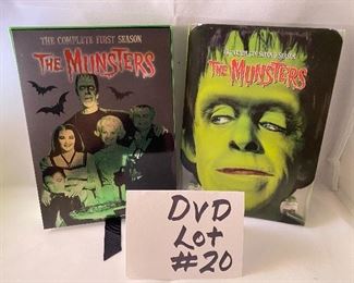 Lot DVD #20. $22.00  The Complete first and second series of the Munsters TV seasons - there's a cult following for this wacky series!  