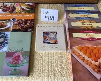 Lot 4869. $28.00. Great Assortment of 7 cookbooks:  Breakfast in Bed by Connie McCole, four Brockhampton Healthy Home Cooking - Cakes, Deserts, Poultry, and Pasta, Fresh, Fast and Fabulous (Sam's Club), Holiday Sweets by Georgeanne Brennan,