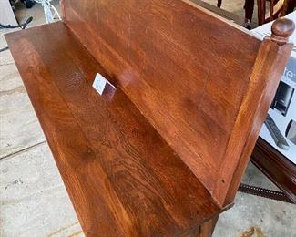 Lot 4873.  $500.00  (Our Homeowner Paid $1000)  6' Antique Church Pew - could be the perfect place to stream your pastor's sermon.  Also would be great for an eating bench with your farm house table.  Arts & Crafts style, 6 feet long, 40" back and seat height 18" and 16" deep. Owner paid $1,000 a number of years ago.  
