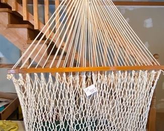 Lot 4887 $125.00. Hatteras Hammocks of Greenville NC DuraCord Rope Hammock with a green pillow, excellent used condition, may have never been used.  no box. Retails over $200.00. 		