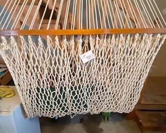 Lot 4887 $125.00. Hatteras Hammocks of Greenville NC DuraCord Rope Hammock with a green pillow, excellent used condition, may have never been used.  no box. Retails over $200.00. 	