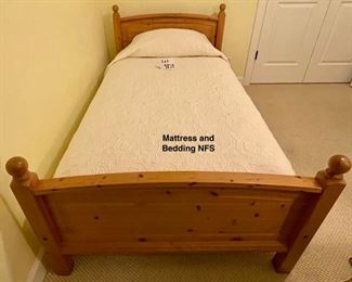 Lot 4854. $95.00. Pair of Ikea Pine Twin Beds (no mattresses or bedding included) 41" W x 80" L