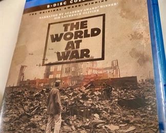 Lot DVD #4. $48.00  World War Docs (17 discs): World War I In Color Narrated by Kenneth Branagh (Volumes 1, 2, 3); PBS American Experience, The Great War- WWI America Comes of Age (3 discs); WWII Documentary Series Victory at Sea- sealed- (26 episodes and extras, 3 discs); The World at War Blu-Ray Narrated by Laurence Olivier (9 Blu-Ray disc set). $200 value