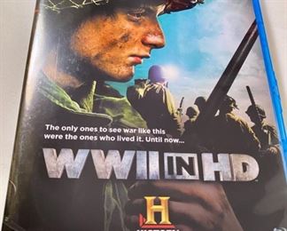 Lot DVD #5. $60.00 History Channel World War Docs: WWII In HD Blu-Ray (1 discs, still sealed); Battle Stations Corsair: Pacific Warrior; Battle Stations: P-51 Mustang!; The Real Flying Tigers; The Battle History of the United States Military (5 discs) Navy, Army, Marines, Air Force, Coast Guard. $300 value