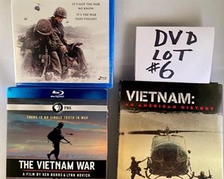 Lot DVD #6  $40.00  Vietnam War Lot (15 discs): History Channel- Vietnam in HD (2 Blu-Ray Discs, sealed); PBS/Ken Burns & Lynn Novick The Vietnam War (10 Blu-Ray disc set); PBS American Experience Vietnam: An American History (3 disc set). $95 value.