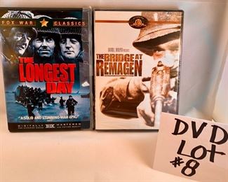 Lot DVD #8. $460.0  11 War Films: The Longest Day Single DVD (Fox war classics); The Longest Day in Blu-Ray Sealed (2 disc set); Midway (w/Heston and Fonda) Collectors Edition originally from 1976; Midway Blu-Ray from 2019; Hacksaw Ridge (Blu-Ray+DVD+Digital Download, new & sealed); 1917 Blu-Ray+DVD+Digital Download; Patton Blu-Ray (sealed); Sands of Iwo Jima (1949, Blu-Ray); Darkest Hour (Blu-Ray+DVD); Unbroken (Blu-Ray+DVD); The Bridge at Remagen (sealed, 1969). 