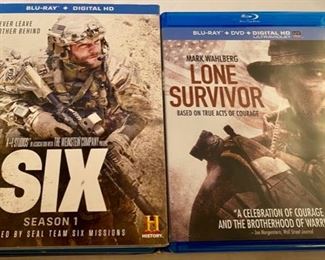 Lot DVD #9. $36.00  Post-911 War Blu-Rays: American Sniper; Lone Survivor; 12 Strong (sealed); Restrepo- One Platoon, One Valley, One Year; Legion of Brothers; History Channel "Six" series (Season 1, sealed)-Inspired by Seal Team Six Missions.