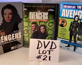 Lot DVD #21. $48.00. Three Collections of the Classic Avengers Series - Featuring Diana Rigg as Emma Peel.  18 Discs Included with this Collection $120 value.