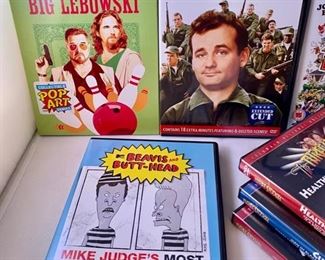 Lot DVD #25. $40.00  Seven Movies = Movie Night for the Family:  1,  The Big Lebowski, New & Sealed, starring Jeff Bridges, 2) Stripes with Bill Murray (one of my personal faves), with 18 min. extra footage, 3)Animal House Blu Ray with John Belushi., 4)Beavis & Butt-head "Most Wanted", and 5,6,&7 The Three Stooges various episodes, lots of fun