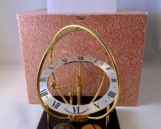 Lot 4901 $30.00  KB Space Desk Clock Made in West Germany with ornate Black Metal Base. Orig. Price was $120.00