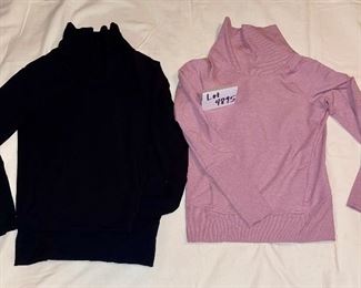 Lot 4895: $90.00 Lululemon: 2 Lululemon High Lines Turtleneck Pullover Size 4 (in pink and black), like new without tags (retail for $108 ea). See preceding lot to view why these tags were removed.  