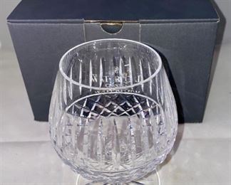 Lot 4908  $38.00  Waterford Lismore Crystal Balloon-Brandy Glass.  Made in Ireland.  Original Box.