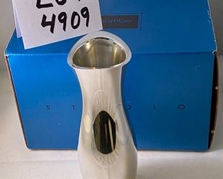 Lot 4909 $30.00  Nambe' Ellipsis Vase 8" H, Designer Rashid/Horowitz.  Quantity 3. New in Box