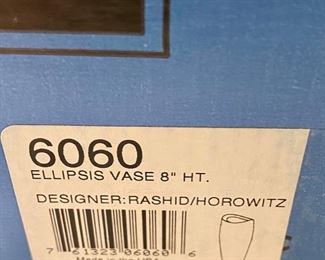 Lot 4909 $30.00  Nambe' Elipsis Vase 8" H, Designer Rashid/Horowitz.  Quantity 3