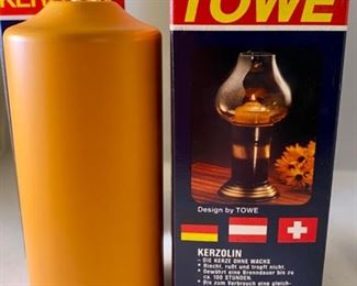 Lot 4916 $10.00   Pair of Kerzolin Candles by Towe.  "The Candle without Wax". burns up to 100 hours.  Quantity 10 Pairs.  Great for Hurricane Lamps.