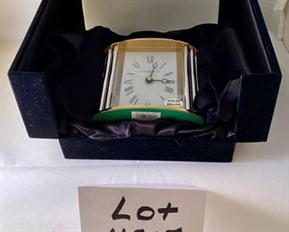 Lot 4917 $32.00  Beautiful Howard Miller Table Clock, Solid Brass Art Deco Style .  5" W x 4.5" H