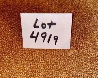 Lot 4919 $235.00  Attractive Uttermost Accent Chair in Gold with Nail Head Trim very comfortable.  Will fit in any room.  31" H to Back of Chair, Seat: 19" W x 20" D x 19" H to Seat