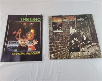Lot 34 
Vintage The Who record and rare program book there old neat to collect have some wear $6 for bundle