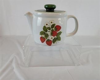 Lot 38 
Vintage mid century McCoy tea pot ceramic has some wear cute tea pot $5