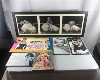 Lot 41 
Audrey Hepburn and Marilyn Monroe wall decor collection everything has wear one Audrey wooden picture has decal peeling of wood still a neat collection $15 for the whole bundle