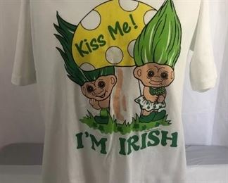 Lot 44 
Vintage Russ Berrie Trolls Kiss Me Im Irish Graphic Shirt Size XL
Has little wear $6