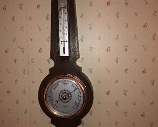 Mid century barometer/thermometer 