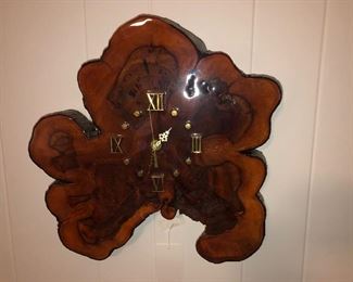 Vintage cypress wood clock