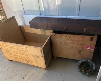 2 heavy wood storage boxed