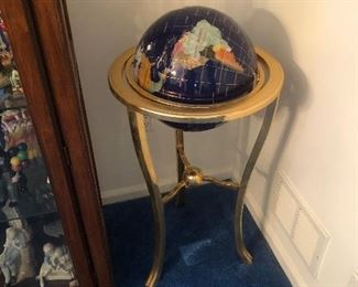 Semi precious stone inlaid globe