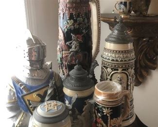 A couple steins almost 2 feet tall