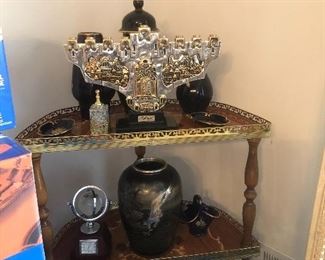 Pretty inlaid corner table